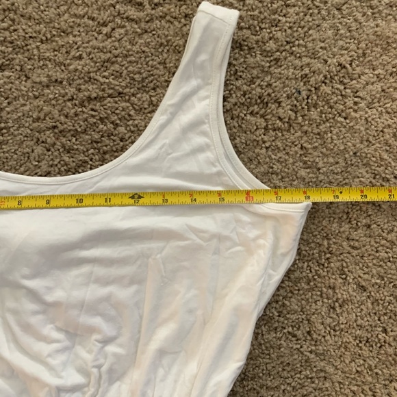 Pink Rose Women’s White/Yellow two tone Striped Tank Dress & cutout back Medium - Picture 6 of 7